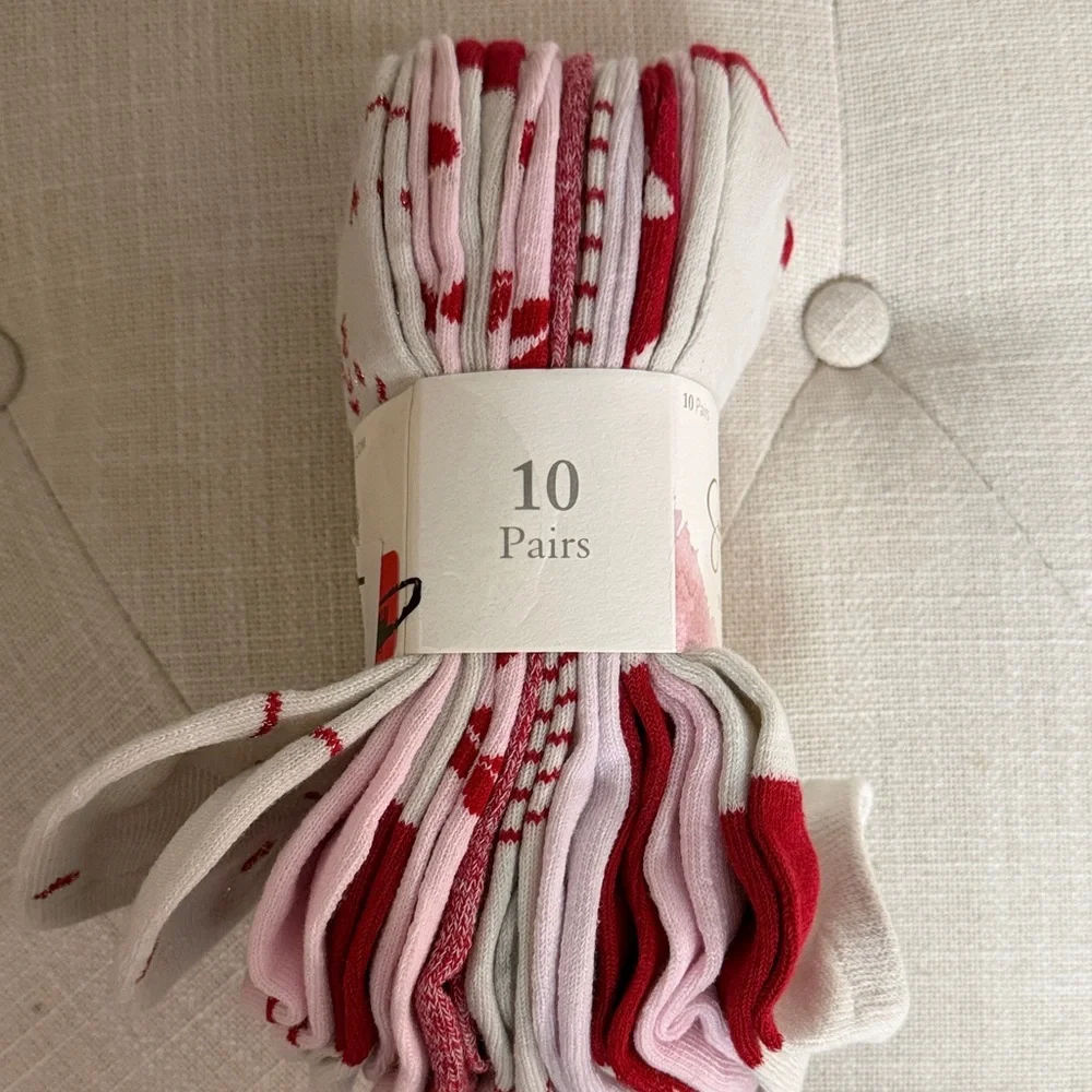 Jessica Simpson Red and White No Show Socks
